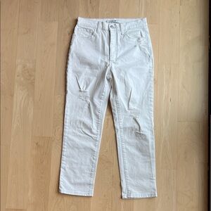Joe’s The OG White  High-Waisted Cropped Distressed Jeans, Size 26